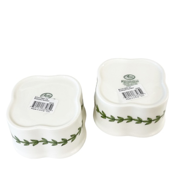 PORTMEIRION BOTANIC GARDEN Scalloped Shape RAMEKINS Set/2 🌱🌱 - Picture 3 of 6